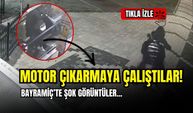Bayramiç’te yürüyen merdivende tehlikeli anlar kamerada!