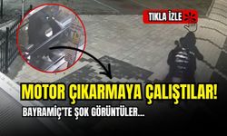 Bayramiç’te yürüyen merdivende tehlikeli anlar kamerada!