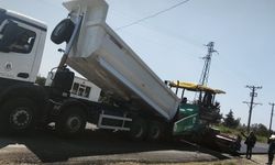 Adilhan Köyü Yolunda Sıcak Asfalt Çalışması