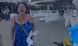 Plajda sözlü saldırı kameraya yansıdı