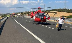 Çanakkale-Malkara yolundaki kazada ambulans helikopter görev yaptı