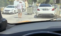 Çanakkale'de ilginç anlar! Savrulan çöp konteynerleri sürücüyü panikletti