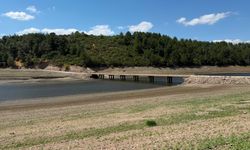 Yenice'de  Baraj suları çekildi, köprü ulaşıma açıldı