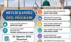 Çanakkale’de Mevlit Kandili içinhangi cami de program var?