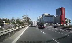 Araçların arasında makas atan sürücü kameralara yakalandı!