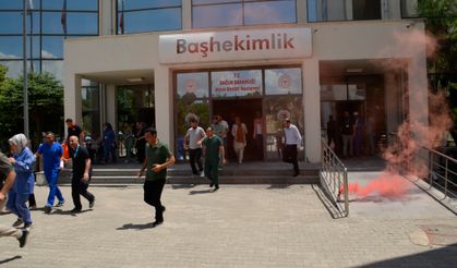 Devlet hastanesindeki acil durum tatbikatı!