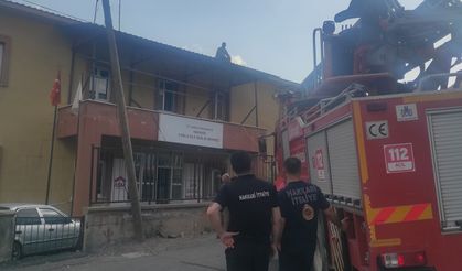 Çatıda mahsur kalan işçi kurtarıldı