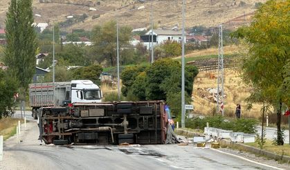 Arı yüklü kamyon devrildi: 2 yaralı!