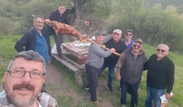 Çanakkaleli muhtarlar baharın gelişini oğlak çevirerek kutladı