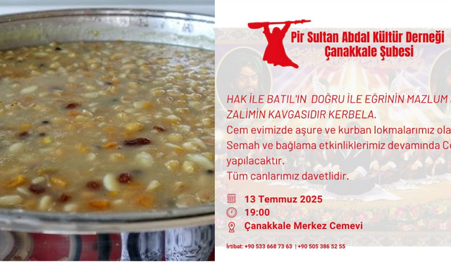 Pir Sultan Abdal Kültür Derneği’nden Cem ve Aşure Etkinliği Daveti