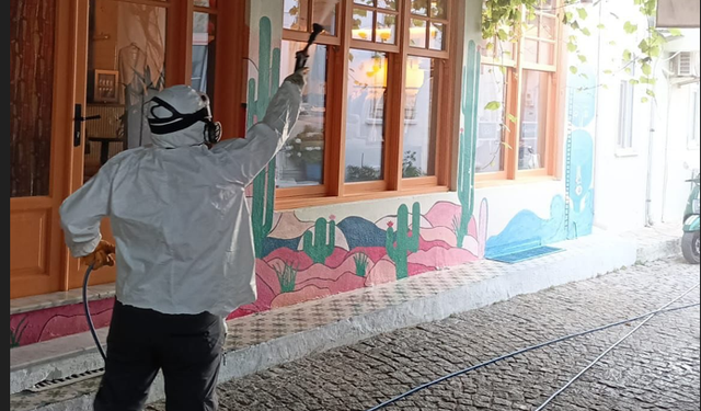 Bozcaada Belediyesi rutin ilaçlama çalışmalarına devam ediyor