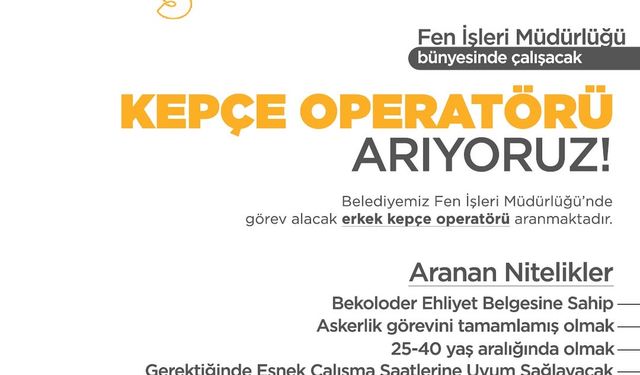 Biga Belediyesi’nden iş fırsatı