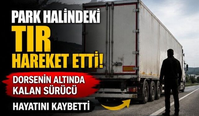 Park halindeki tır hareket etti, dorsenin altında kalan sürücü hayatını kaybetti