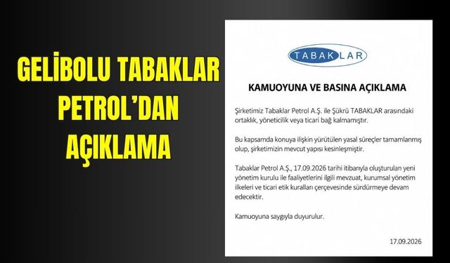 Tabaklar Petrol’den kamuoyuna açıklama