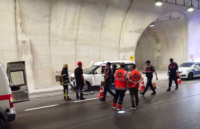 Assos Tüneli'nde trafik kazası tatbikatı