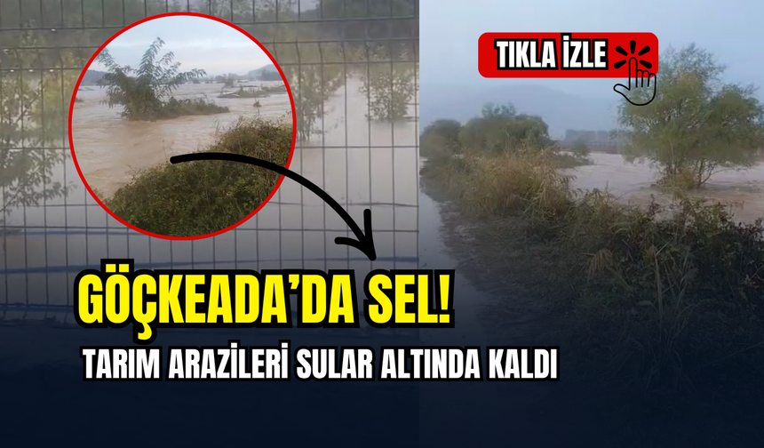 Gökçeada’da sel! Tarım arazileri sular altında kaldı