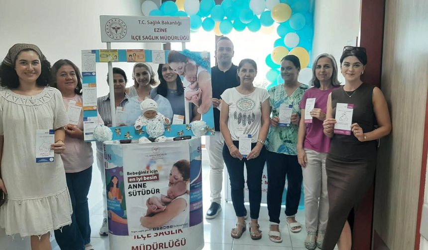 Ezine’de Emzirme Haftası kapsamında bilgilendirme standı kuruldu