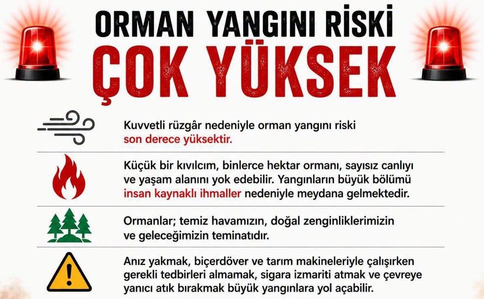 Ormanlarımız yangın riski yüksek!