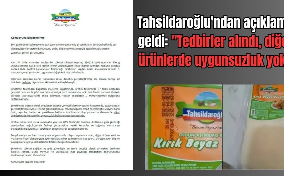 Tahsildaroğlu'ndan açıklama geldi: "Tedbirler alındı, diğer ürünlerde uygunsuzluk yok"