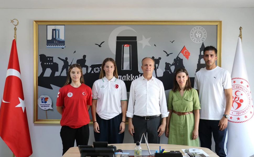 Çanakkaleli milli sporculardan anlamlı ziyaret: Hedef Avrupa'da yeni başarılar