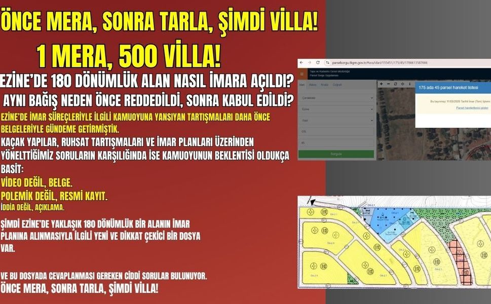 ÖNCE MERA, SONRA TARLA, ŞİMDİ VİLLA!