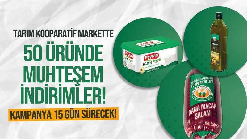 Tarım Kredi Kooperatif Marketlerde 50 ürüne özel indirimler! Bu fırsatlar 15 gün sürecek...