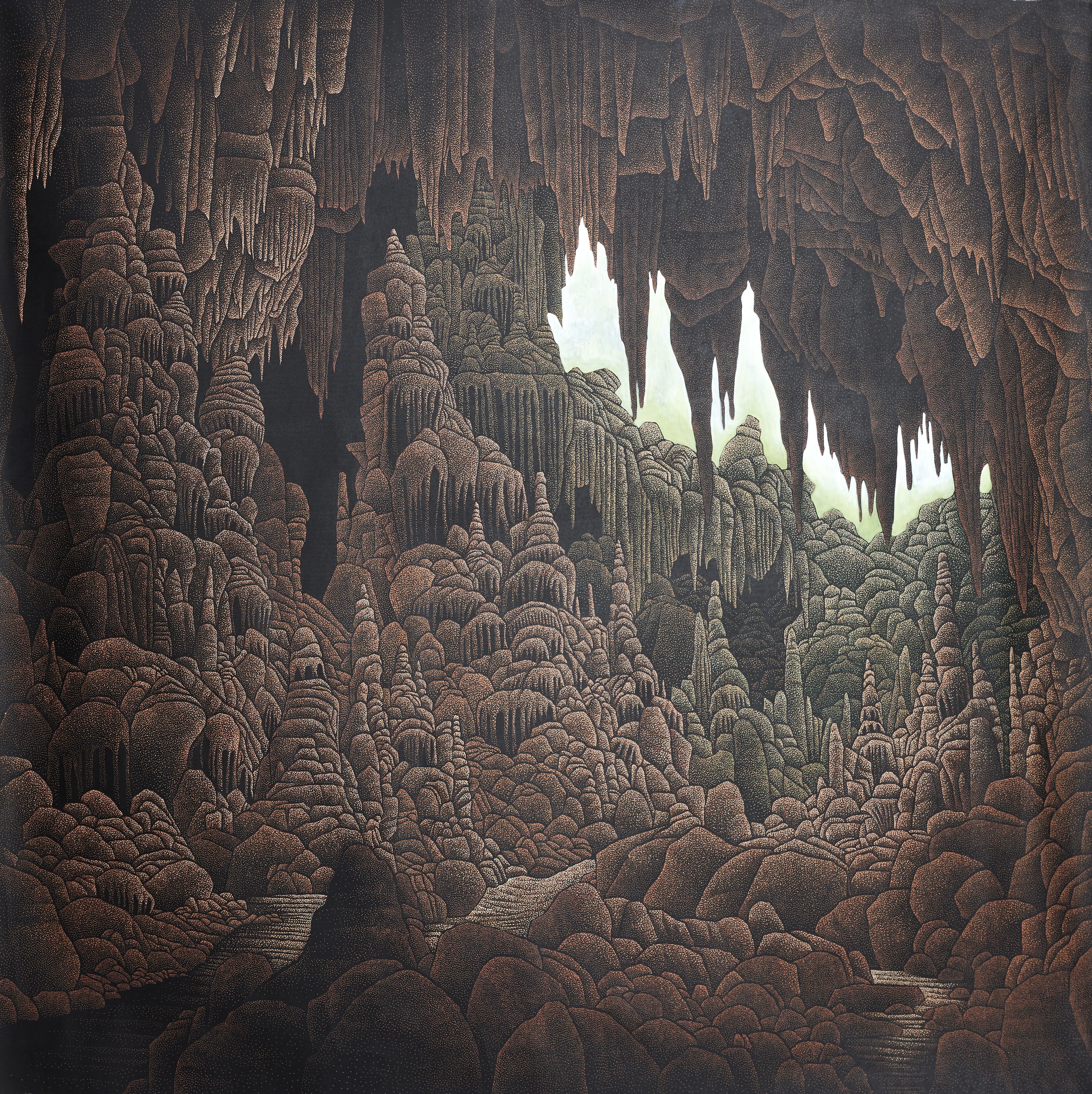 İsimsiz, 200X200 Cm, Tuval Üzerine Akrilik Ile Noktalama Tekniği