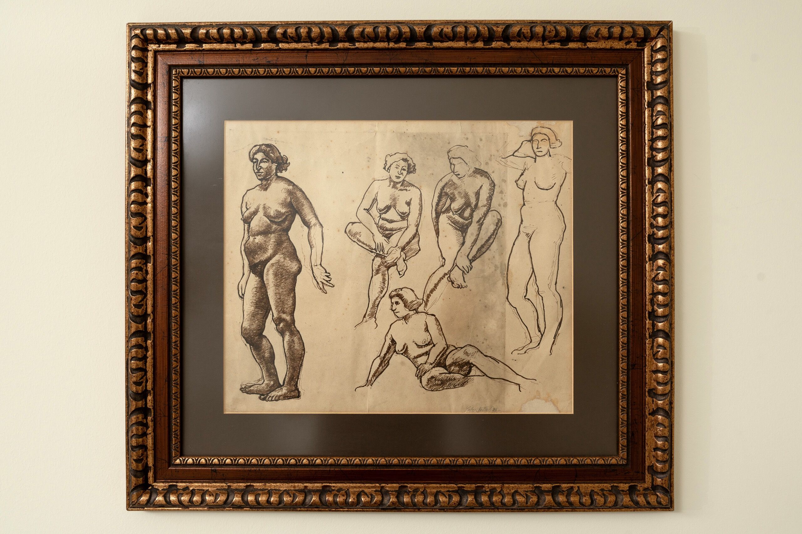 Sabri Berkel (1907 1993) 1935 Karton Üzerine Çini Mürekkebi, Desen 34X49 Cm Terakki Vakfı Sanat Koleksiyonu