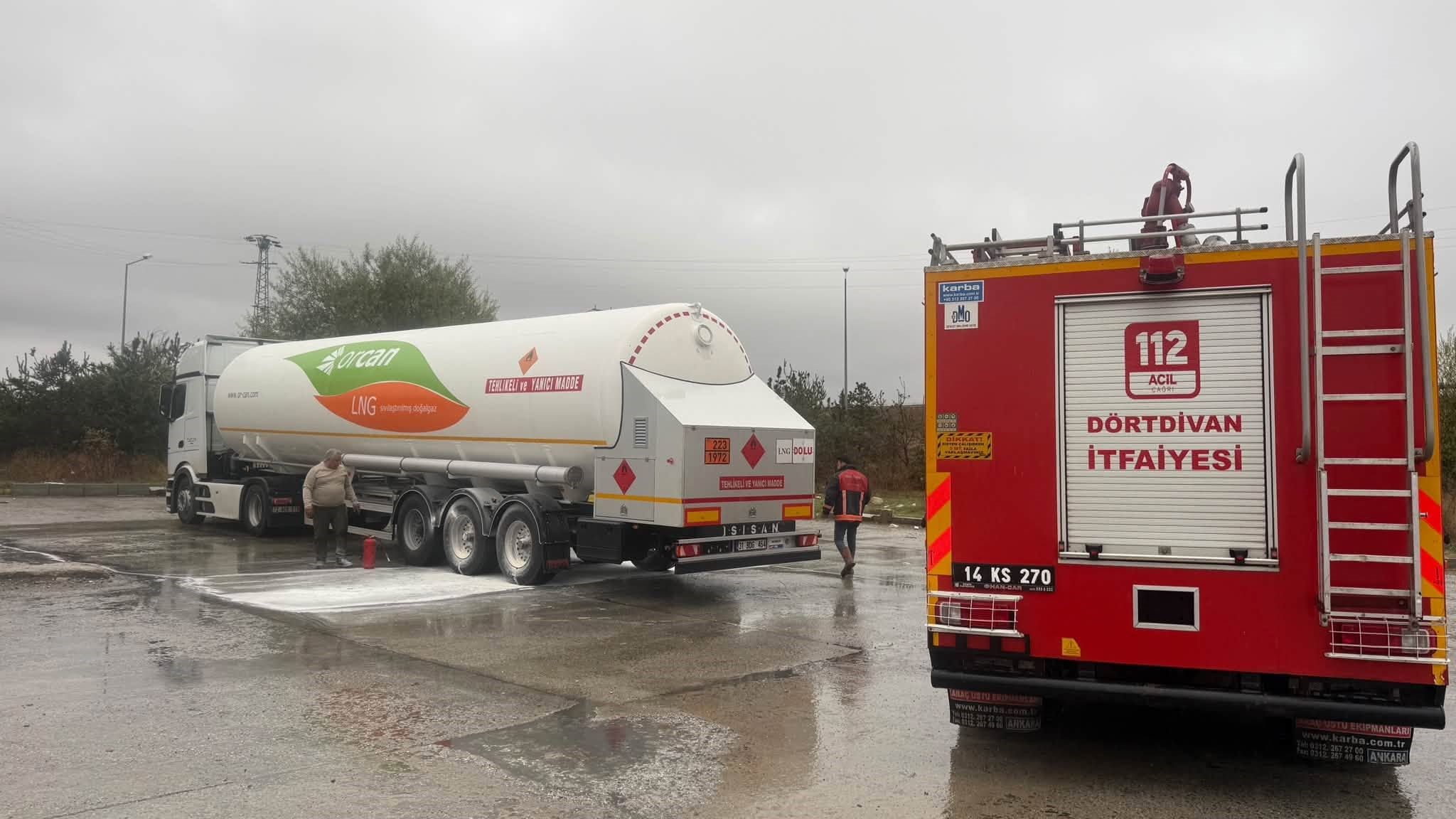 LPG yüklü tırda yangın!